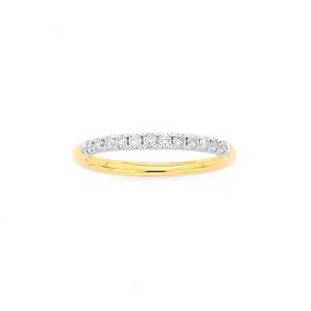 9ct+Gold+Diamond+Claw+Set+Band