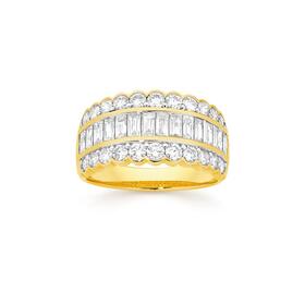 Alora-10ct-Gold-Lab-Grown-Diamond-Three-Row-Band on sale