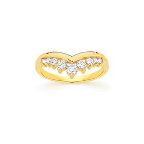 Alora+10ct+Gold+1%2F2+Carat+TW+Lab+Grown+Diamond+V+Shape+Ring