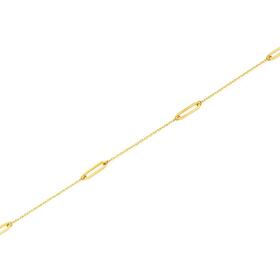 9ct+Gold+19cm+Mini+Paperclip+and+Trace+Bracelet