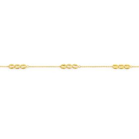 9ct+Gold+19cm+Hollow+Oval+Link+Bracelet