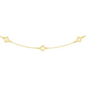9ct+Gold+45cm+Multi+Open+Clover+Necklet