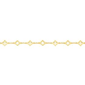 9ct+Gold+19cm+Multi+Open+Clover+Bracelet