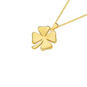 9ct-Gold-Polished-Lucky-Four-Leaf-Clover-Pendant on sale