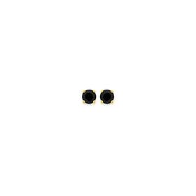 9ct+Gold+Black+Sapphire+4mm+Stud+Earrings
