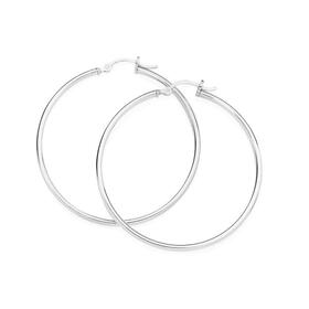 Silver-2x40mm-Polished-Tube-Hoops on sale