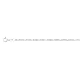 Sterling+Silver+19cm+3%2B1+Figaro+Bracelet