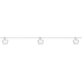 Silver+Cable+%26+MOP+Clover+Charm+Bracelet