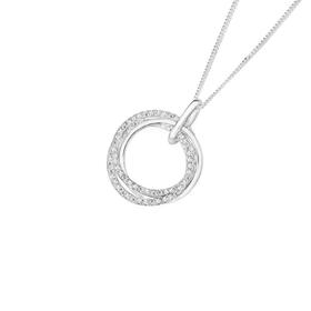 Sterling+Silver+Cubic+Zirconia+Circles+in+Time+Pendant