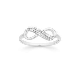 Sterling+Silver+Double+Cubic+Zirconia+Row+Infinity+Ring