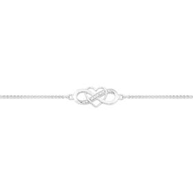 Silver-CZ-Infinity-Heart-195cm-Friendship-Bracelet on sale