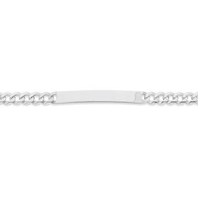 Sterling+Silver+21cm+Bevelled+Curb+Id+Men%26%23039%3Bs+Bracelet