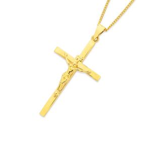 9ct+Gold+40mm+%26%23039%3BInri%26%23039%3B+Crucifix+Men%26%23039%3Bs+Pendant