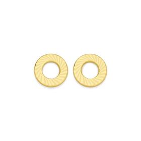 9ct-Gold-Diamond-Cut-Open-Circle-Stud-Earrings on sale