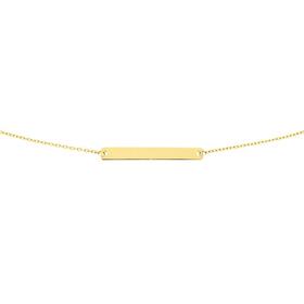 9ct-Gold-45cm-Solid-Trace-Bar-Plate-Necklet on sale