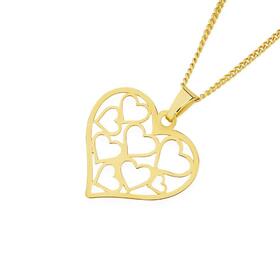 9ct-Gold-Open-Multi-Heart-Pendant on sale