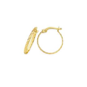 9ct-Gold-15x15mm-Fine-Twist-Hoop-Earrings on sale