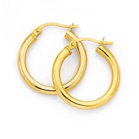 9ct-Gold-15mm-Polished-Hoop-Earrings on sale
