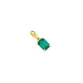 9ct+Gold+Created+Emerald+Pendant