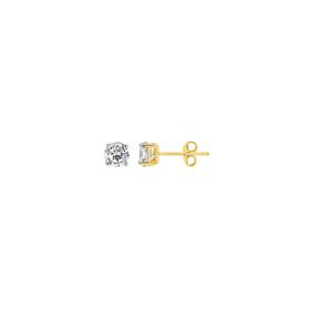 9ct-Gold-Cubic-Zirconia-Stud-Earrings on sale