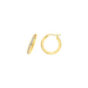 9ct-Gold-CZ-Hoops on sale