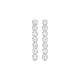 silver-cz-7-stone-chain-drop-stud-earrings on sale