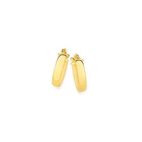 9ct-Gold-3x10mm-Half-Round-Hoop-Earrings on sale