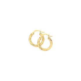 9ct-Gold-25x10mm-Twist-Hoop-Earrings on sale