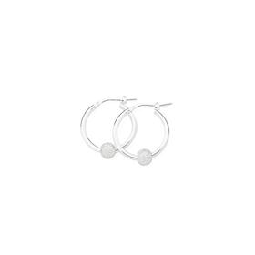 Silver-Stardust-Ball-17mm-Hoop-Earrings on sale