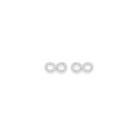 Silver-CZ-Full-Infinity-Stud-Earrings on sale