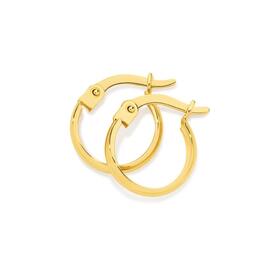 9ct-Gold-9mm-Half-Round-Hoop-Earrings on sale
