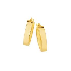 9ct-Gold-15mm-Rectangle-Tube-Hoop-Earrings on sale