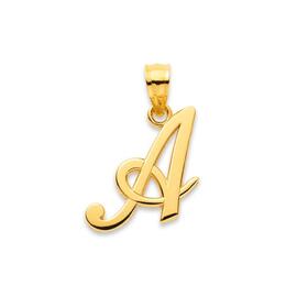 9ct-Gold-A-initial-Script-Pendant on sale