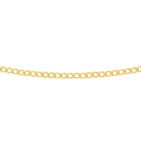 9ct+Gold+45cm+Solid+Curb+Chain