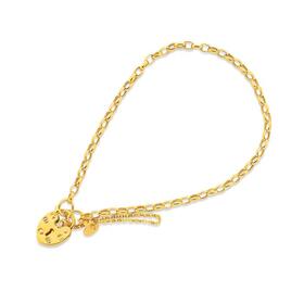 9ct-Gold-19cm-Hollow-Belcher-Padlock-Bracelet on sale