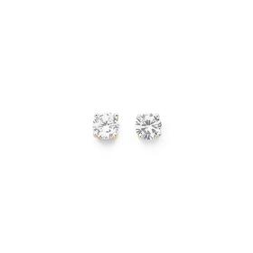 9ct+Cubic+Zirconia+Round+Stud+Earrings