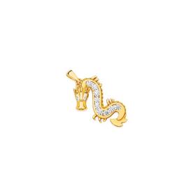 9ct-Gold-Cubic-Zirconia-Channel-Set-Dragon-Pendant on sale