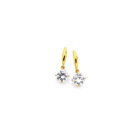 9ct-Gold-7mm-Round-Cubic-Zirconia-Earrings on sale