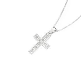 Silver+Pave+CZ+Cross+Pendant