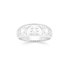 Sterling+Silver+Domed+Filigree+Ring