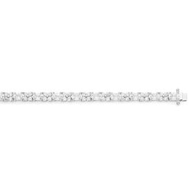 Sterling+Silver+Oval+%26amp%3B+Flower+Cubic+Zirconia+18cm+Tennis+Bracelet