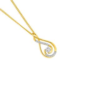9ct-Gold-Diamond-Double-Swirl-Pendant on sale