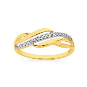 9ct-Gold-Diamond-Wave-Ring on sale