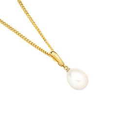 9ct-Gold-Cultured-Freshwater-Pearl-Teardrop-Pendant on sale