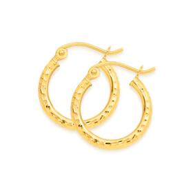 9ct-Gold-2x10mm-Diamond-Cut-Earrings on sale