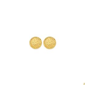 9ct-Gold-10mm-Diamond-Cut-Stud-Earrings on sale