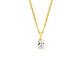 9ct+Gold+Cubic+Zirconia+Pendant
