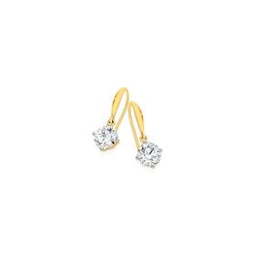 9ct-Gold-7mm-Round-Cubic-Zirconia-Earrings on sale