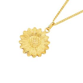 9ct+Gold+Sunflower+Pendant
