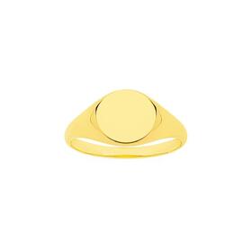 9ct-Gold-Plain-Round-Signet-Ring on sale